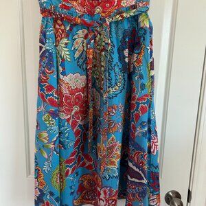 Talbots Turquoise Paisley Full Skirt – Knee-Length - Size M EUC